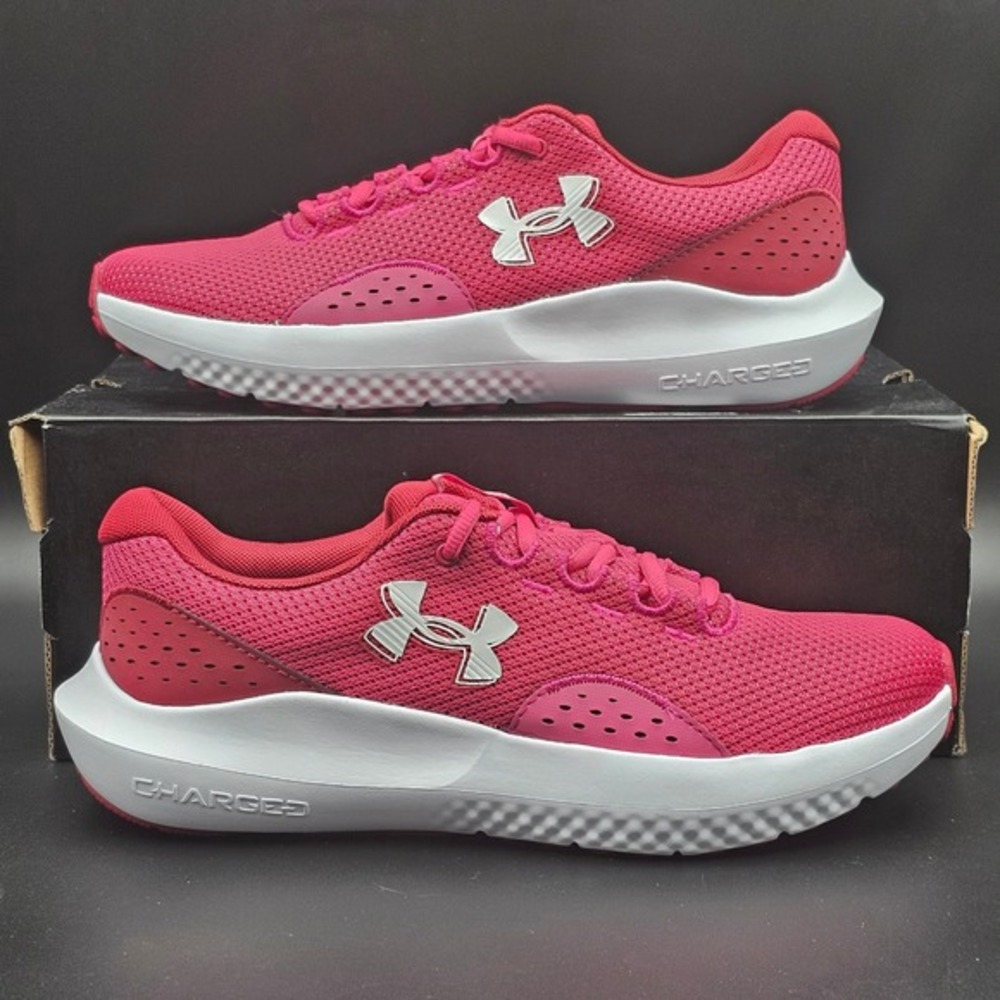 Under Armour Charged Surge 4 Womens Running Shoes Pink Red‎ 3027007-681 Size 10